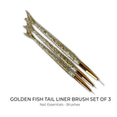 Emigel - Fishtail Liner Brush - Golden (Set of 3 Pcs)